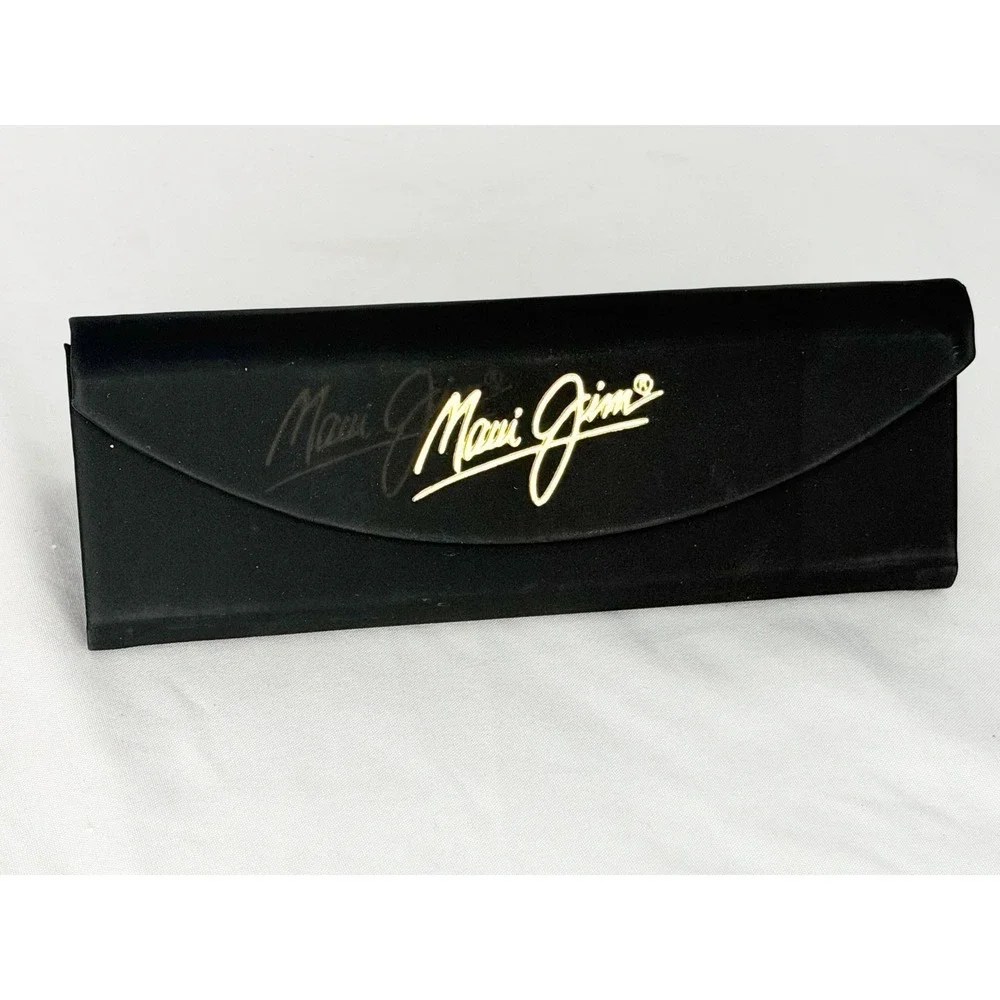 MAUI JIM MALIA MJ 125-02 Gloss Black W/ Grey POLARIZED Oval  SUNGLASSES NEW Case